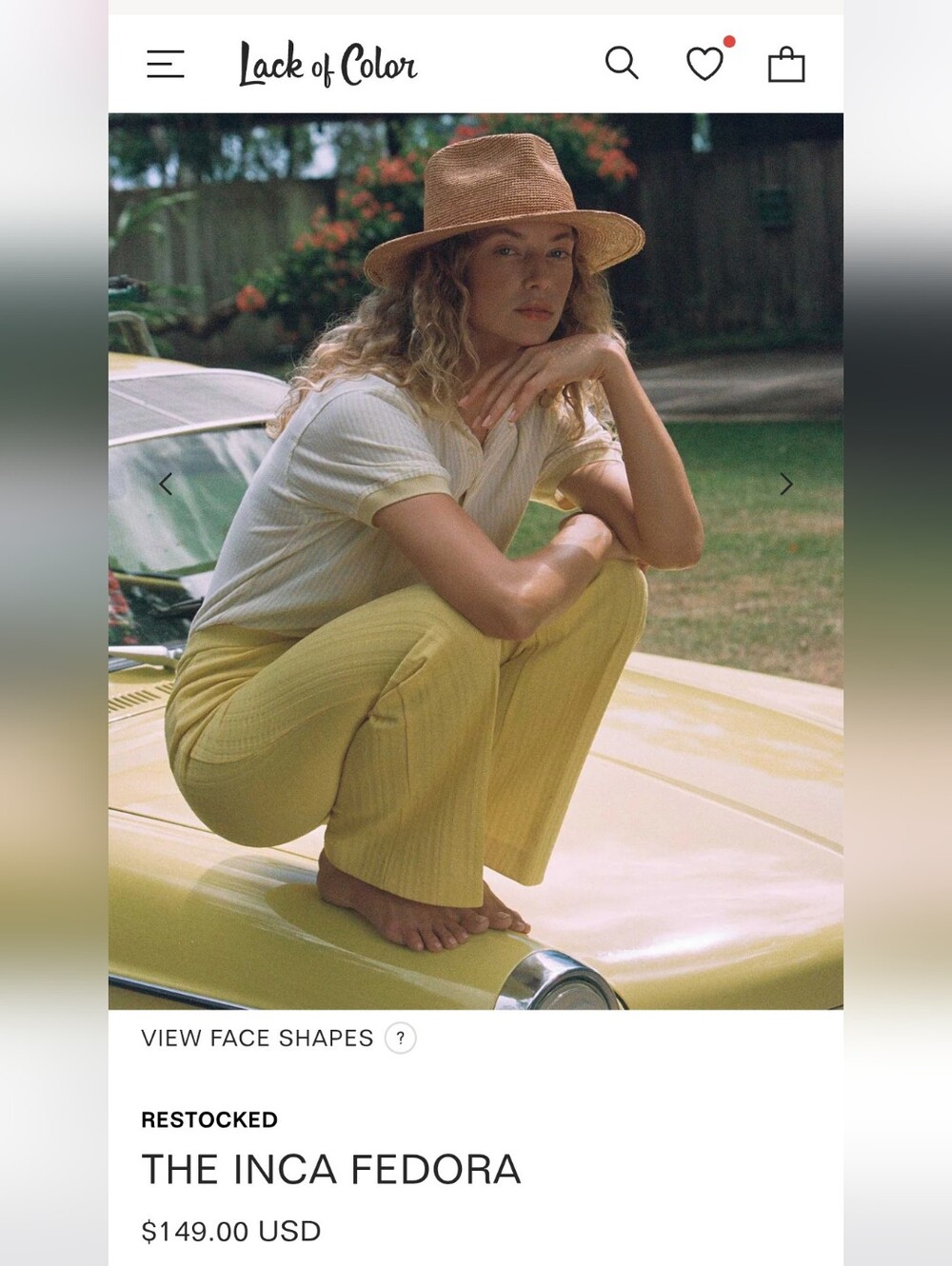 Lack Of Color Unisex Inca Fedora in Straw - Picture 2 of 14